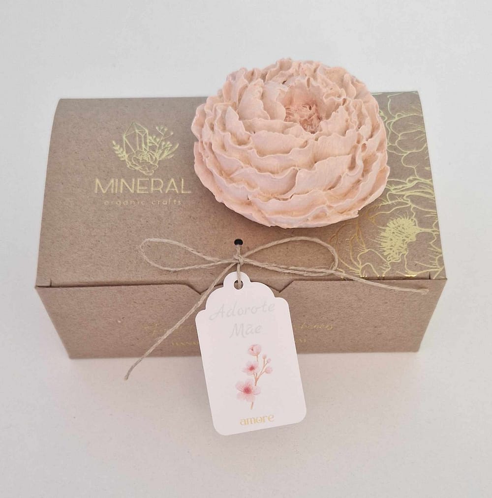 Peónia fechada alaranjada - Cerâmica Perfumada da Mineral Organic Crafts