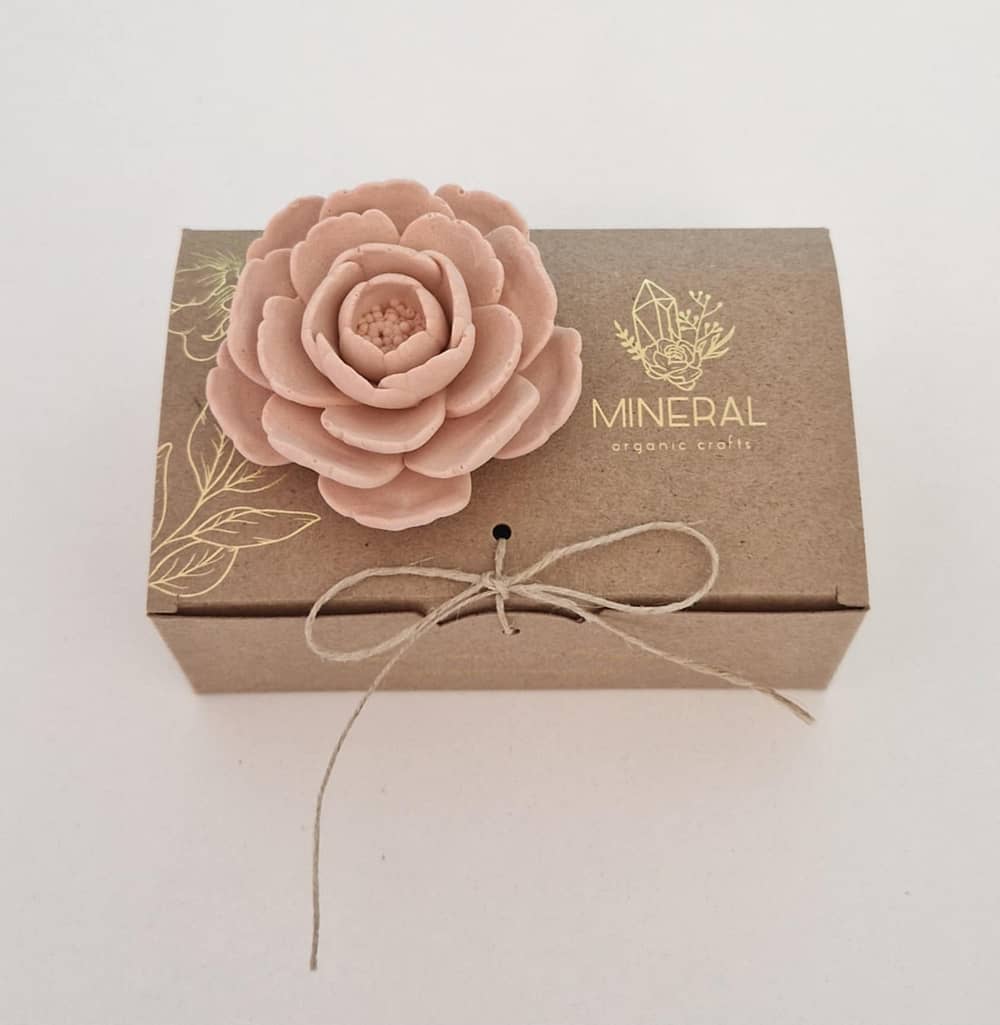 Camélia média coral- Mineral Organic Crafts