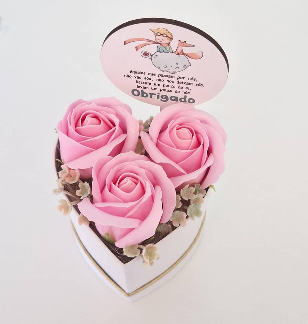 Caixa Coração Rosas