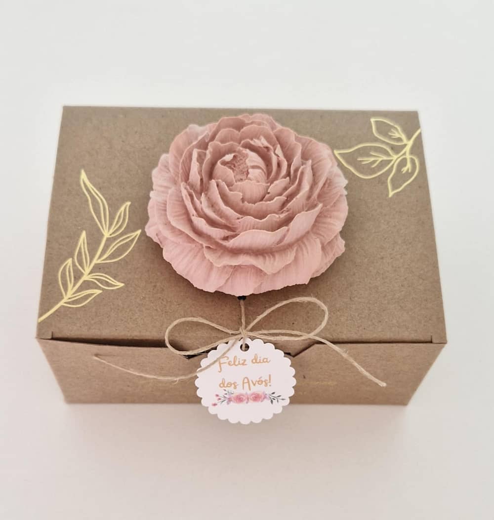 Peónia grande aberta rosa velho- Cerâmica Perfumada Mineral Organic Crafts