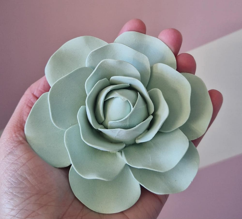 Camélia XL verde - Mineral Organic Crafts
