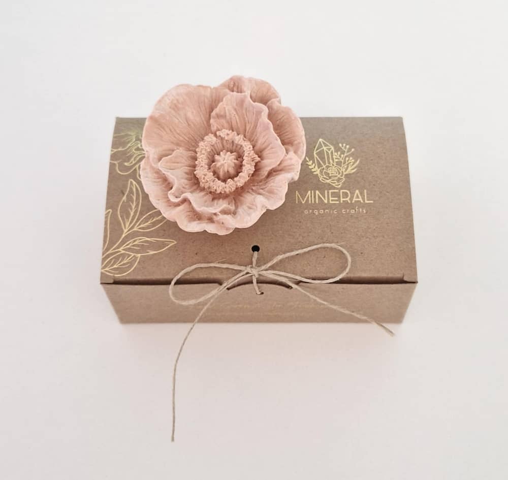 Papoila aberta rosa velho - Cerâmica Perfumada da Mineral Organic Crafts