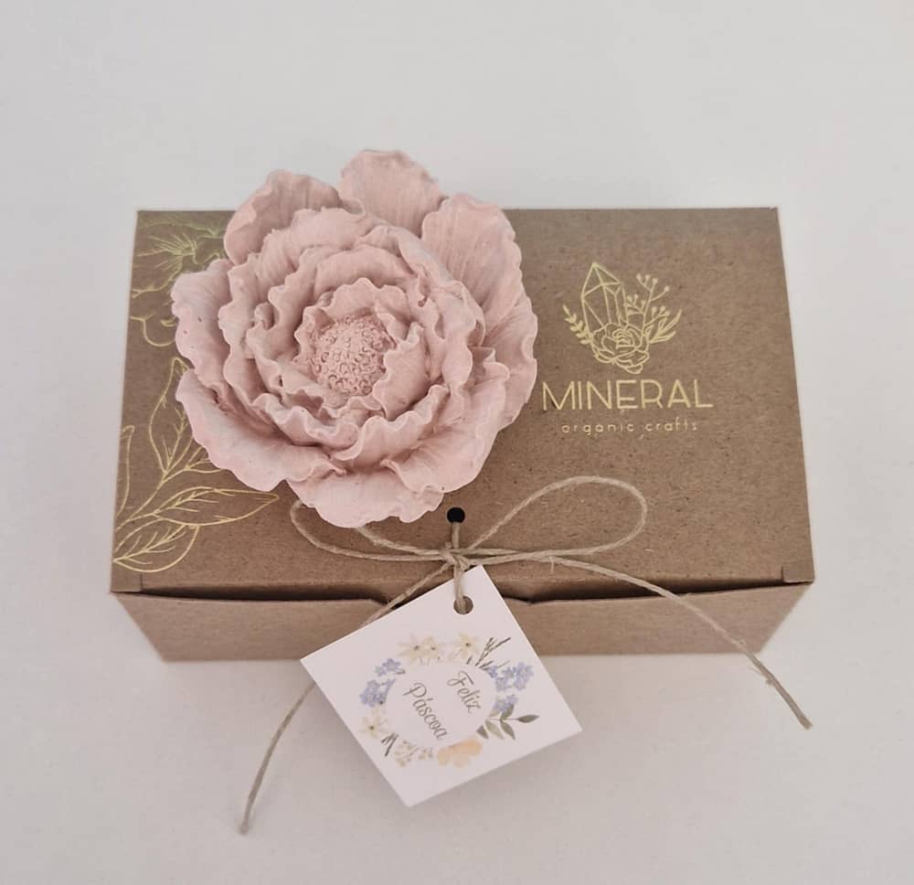 Peónia média coral - Cerâmica Perfumada da Mineral Organic Crafts