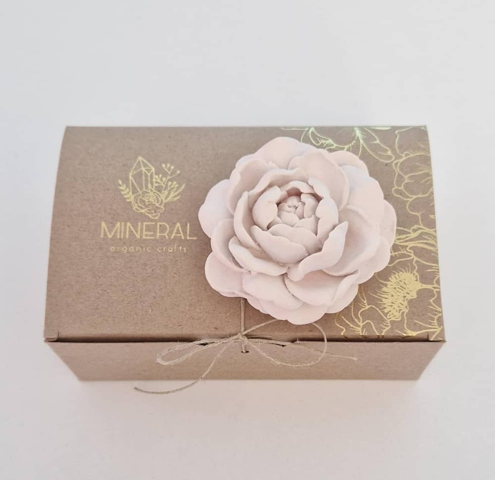 Gardénia rosa claro - Cerâmica Perfumada da Mineral Organic Crafts