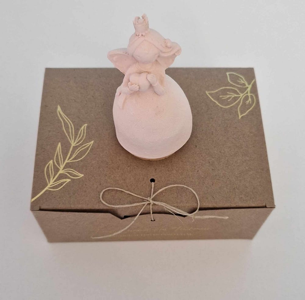 Fadinha 3D com coração - Mineral Organic Crafts