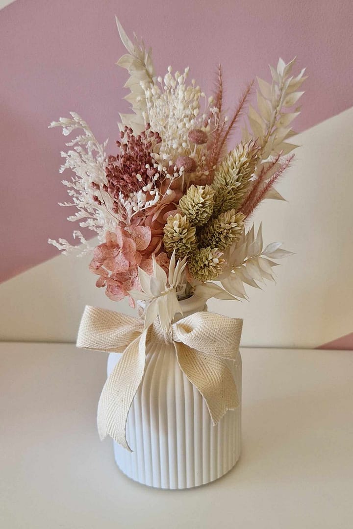Jarrinha flores tons rosa - Mineral Organic Crafts