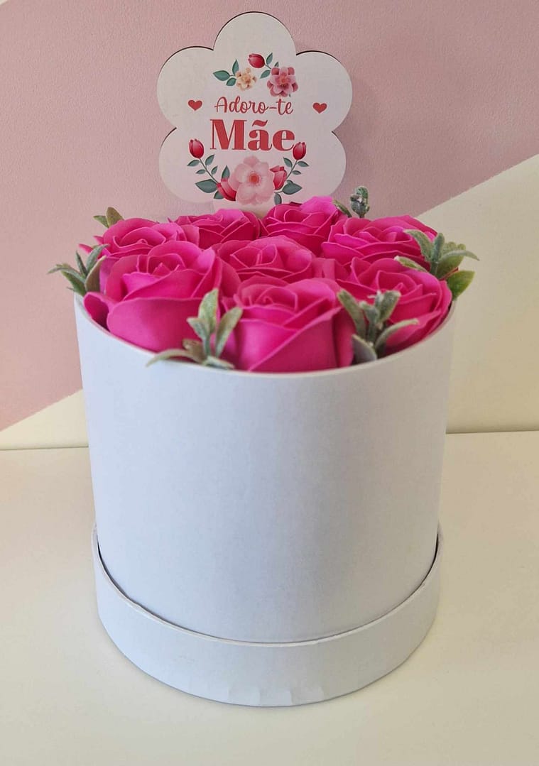 Caixa de rosas de sabão - Adoro-te Mãe